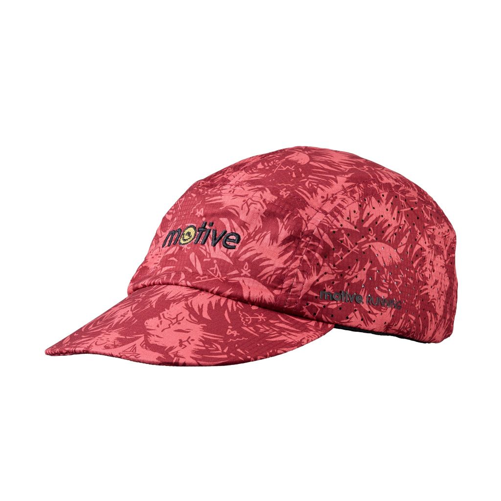 MŨ THỂ THAO CHẠY BỘ - ĐẠP XE MOTIVE CAP SMILE - Màu đỏ họa tiết