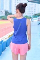 [SLM 102] Áo Thun Thể Thao Chạy Bộ Nữ MOTIVE WOMAN Simple Color Singlet - Màu Xanh Biển Đậm
