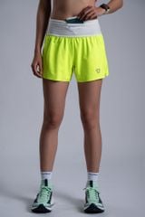 Quần Short Thể Thao Chạy Bộ Nữ Đa Năng MOTIVE WOMEN SHORT BELT - Màu Xanh Neon (Chưa Bao Gồm Lót Trong)