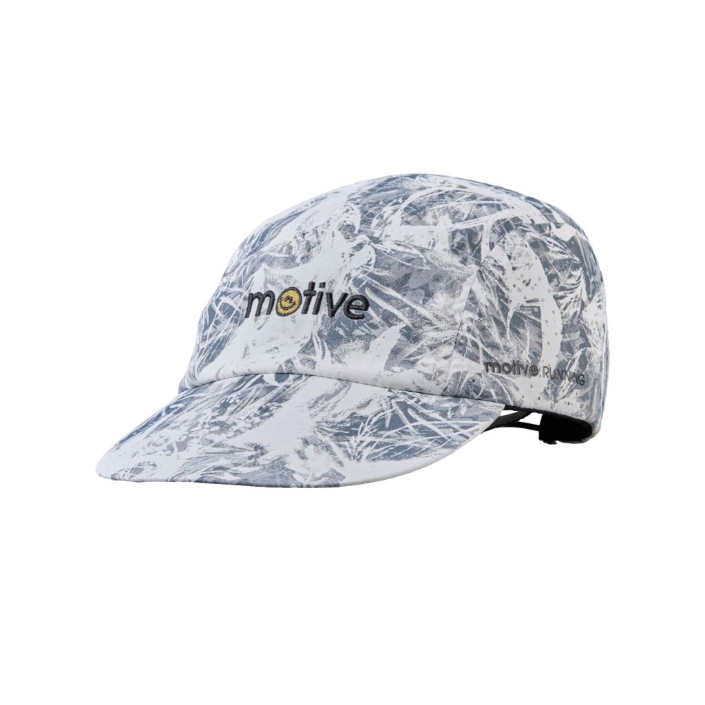 MŨ THỂ THAO CHẠY BỘ - ĐẠP XE MOTIVE CAP SMILE - Màu trắng họa tiết xám
