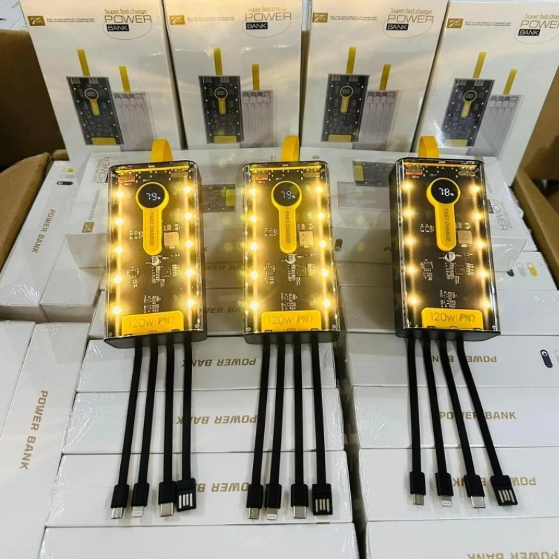 Pin Sạc Dự Phòng 20.000mAh 120W - Trong Suốt, Sạc Siêu Nhanh