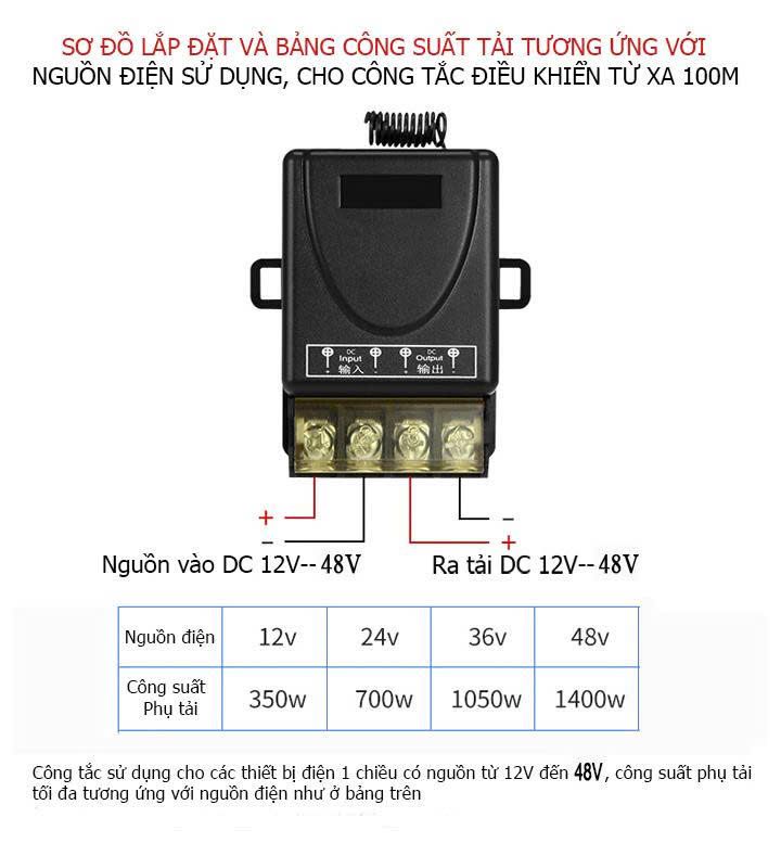 Công Tắc Điều Khiển Từ Xa 100M Công Suất Đến 3000W