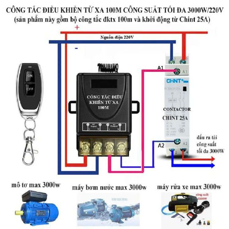 Công Tắc Điều Khiển Từ Xa 100M Công Suất Đến 3000W