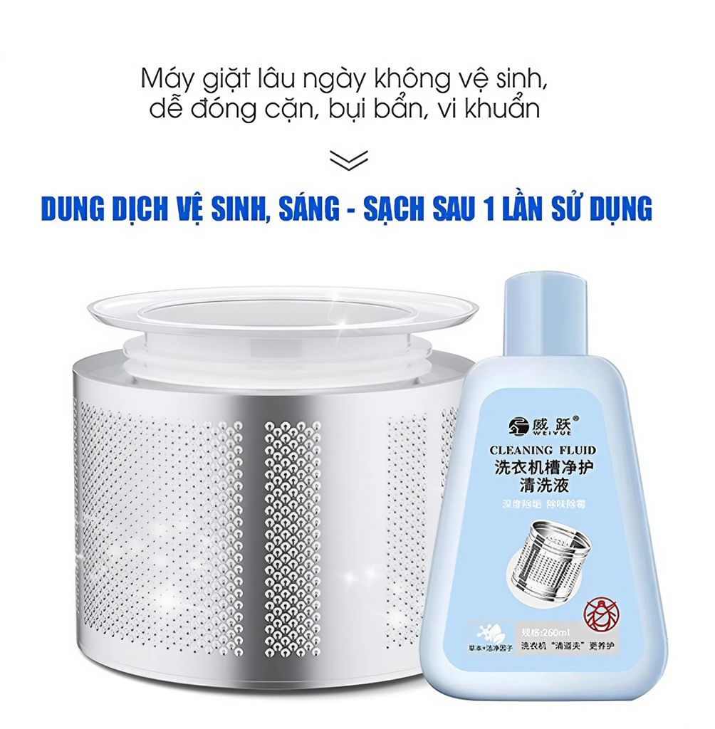 Nước Vệ Sinh Máy Giặt - Đánh Bay Cặn Bẩn, Bảo Vệ Máy Giặt Hiệu Quả