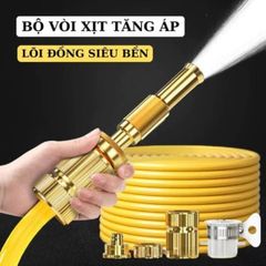 Bộ Vòi Xịt Tăng Áp Bằng Đồng Thau Nguyên Chất - Rửa Xe, Tưới Cây, Xịt Sàn Đa Năng