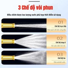 Bộ Vòi Xịt Tăng Áp Bằng Đồng Thau Nguyên Chất - Rửa Xe, Tưới Cây, Xịt Sàn Đa Năng
