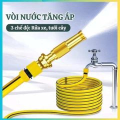 Bộ Vòi Xịt Tăng Áp Bằng Đồng Thau Nguyên Chất - Rửa Xe, Tưới Cây, Xịt Sàn Đa Năng
