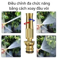 Bộ Vòi Xịt Tăng Áp Bằng Đồng Thau Nguyên Chất - Rửa Xe, Tưới Cây, Xịt Sàn Đa Năng