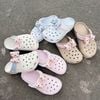 Dép CROSS đục lỗ quai ngang đính nơ - XANH - R50