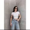 Áo croptop chất vải thun gân co giãn - E81