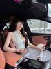 Đầm kẻ xanh sát nách khóa kéo dáng dài tôn dáng - P28 (EO S<68, M<72)