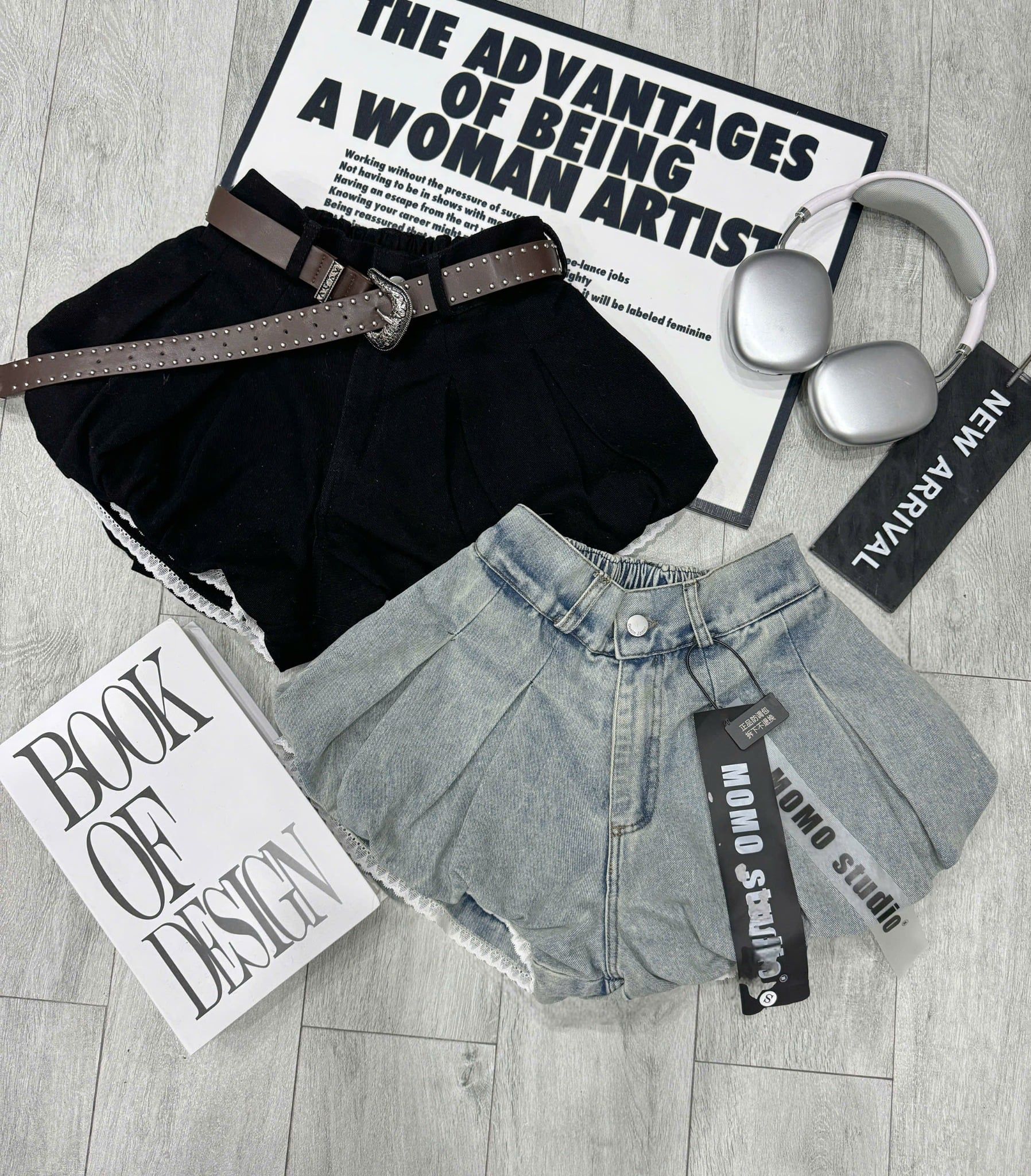  Quần bí JEANS kèm nịt - ĐEN - C264 ( EO S<66, M<70 ) ( TRẢ HÀNG SAU 3 NGÀY ) 