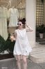 Váy cổ tròn dáng babydoll kèm túi đeo chéo siêu xinh - TRẮNG - K225