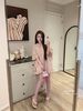 Váy babydoll hồng chấm bi ccổ tàu túi ngực phối viền bèo gấu dáng ngắn - E144 