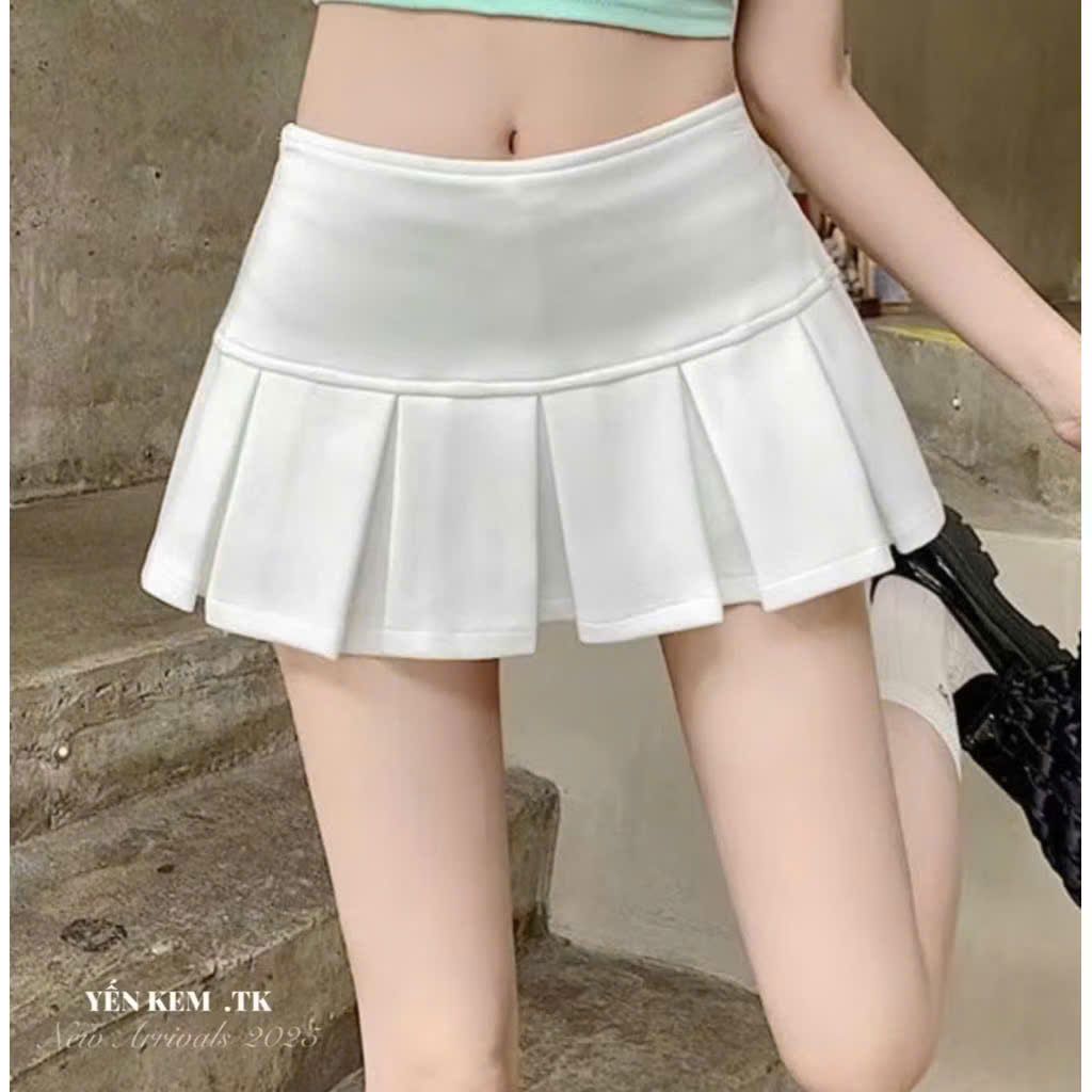  CHÂN VÁY XẾP LY TRẮNG - R286 ( EO 68CM ) 