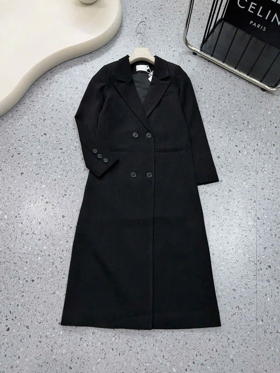  Khoác vest dáng dài Hàn Quốc dày dặn sang trọng - ĐEN - C44 