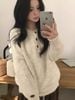 Áo len lông cổ tròn tay dài form rộng - KEM - R36