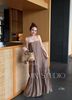 Đầm maxi 2 dây đuôi cá nhún tầng bèo siêu tôn dáng - NÂU - K73