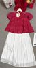 Set áo tay bồng cài nút tàu khoét mix chân váy suông - ĐỎ - H87 ( 50 % lưng chun )