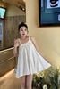 Set áo yếm dáng babydoll xếp li mix quần ngắn basic - TRẮNG - Q106