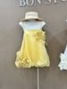 Áo hai dây babydoll họa tiết hoa nổi - VÀNG - V47