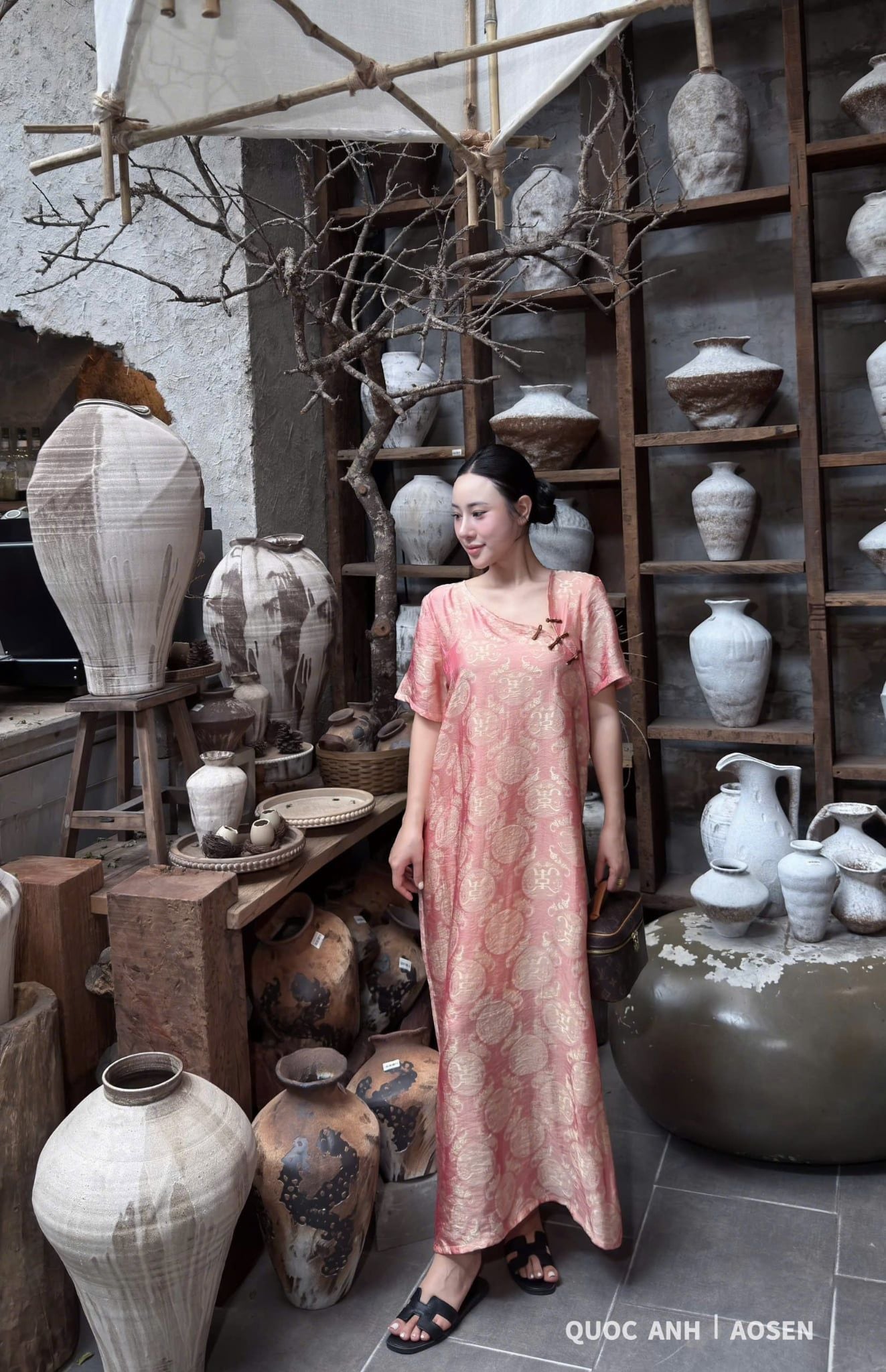  Váy dáng dài họa tiết hoa vân cách điệu - K10 