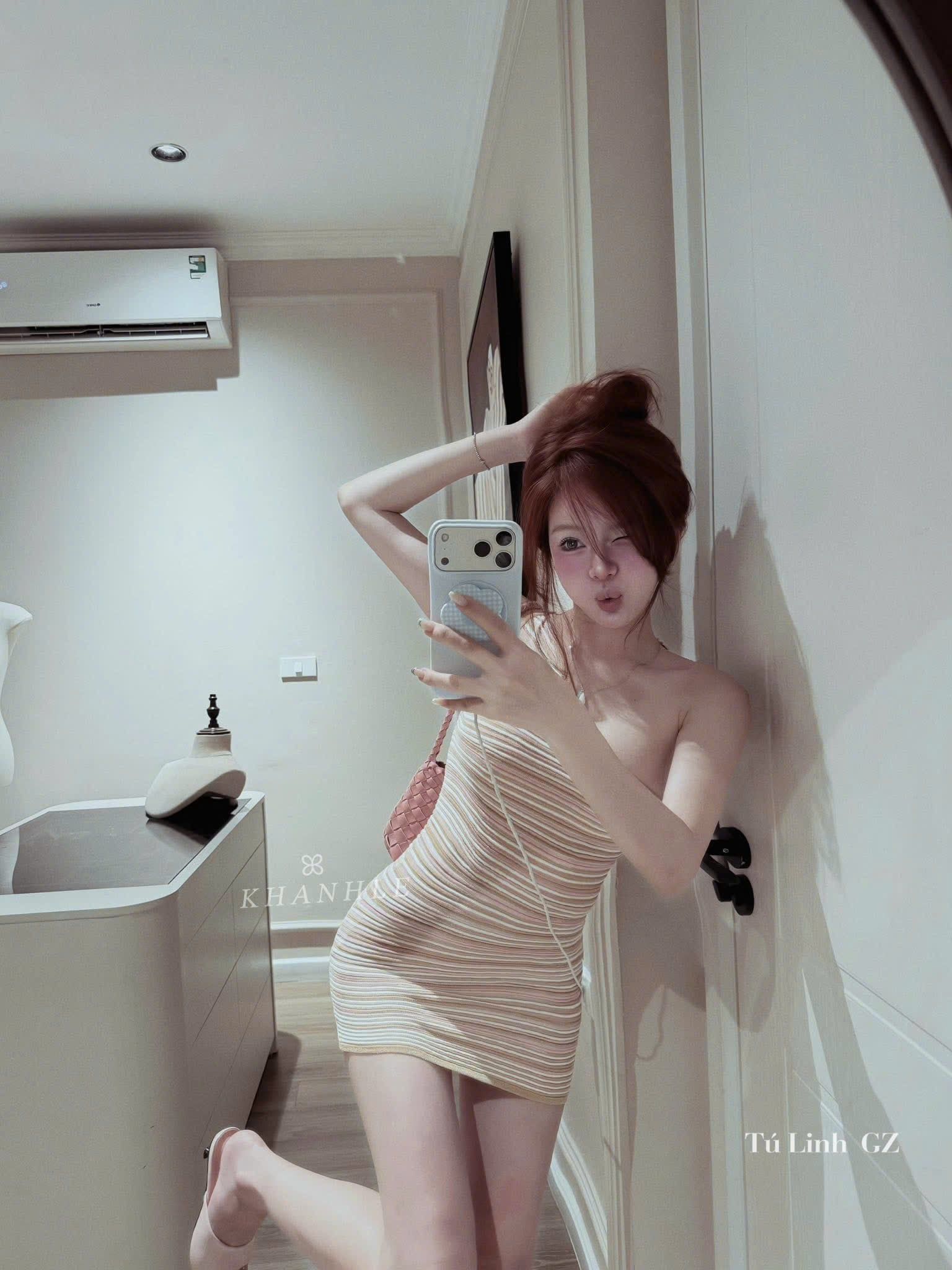  Đầm body len QC kẻ lệch vai dáng ngắn sexy - K96 