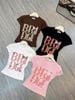 Áo thun babytee in chữ chất thun co dãn - NÂU - H49