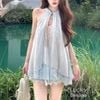 Set áo yếm khuy cổ phối ren mix chân váy siêu hot - H244 (EO S<68, M<72)