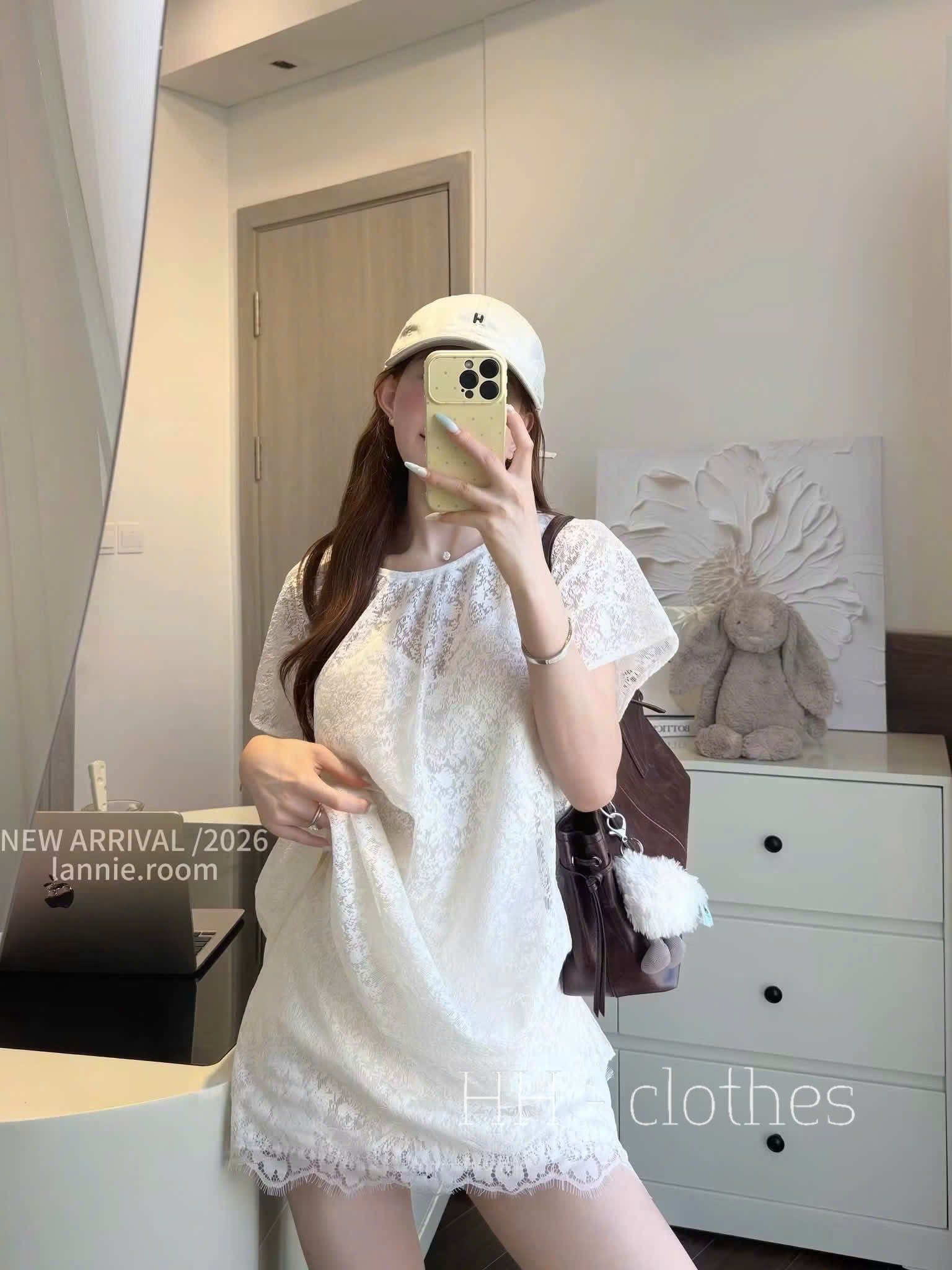  Set hai món phối ren mix chân váy dáng A - V88 (EO S<68, M<72) 