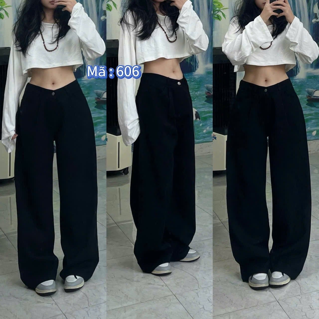  Quần kaki ống suông BASIC trơn - ĐEN - Z25 (EO S<66, M<70, L<74) (DÀI 104CM) 