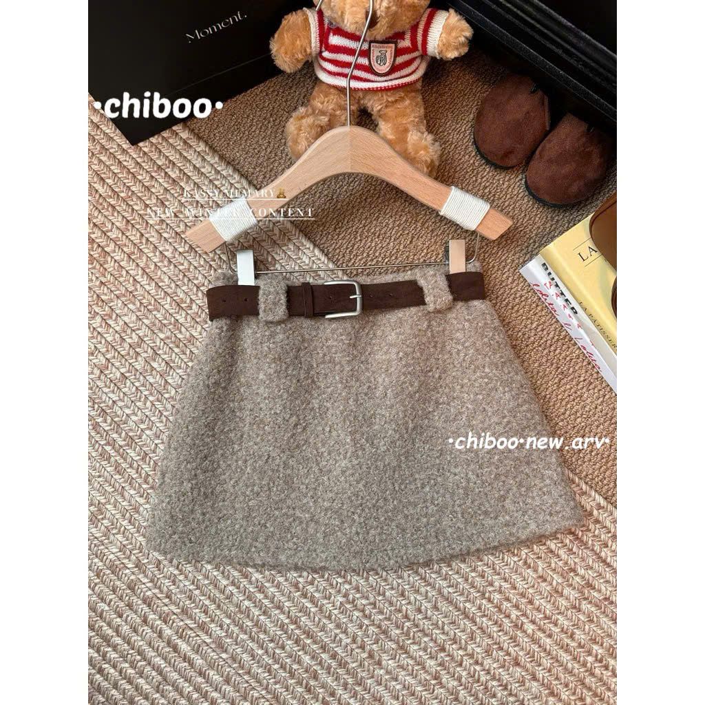  Chân váy dáng A đúp lót hai lớp lông - R109 ( eo S<66, M<70, L<74 ) 