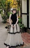  (GỐC 469K GIẢM 369K) Set áo yếm lông hở lưng mix chân váy ren dài chấm bi lông đúp 2 lớp hàng cao cấp - K147 