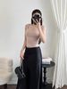 Áo tay ngắn cổ vuông tôn dáng - NUDE - G235