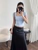  Áo tay ngắn cổ vuông tôn dáng - XANH - G236 