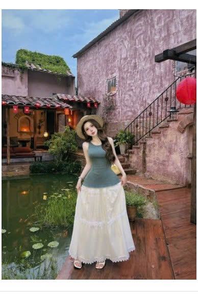  SET ÁO YẾM MIX CHÂN VÁY SIZE M - H64 