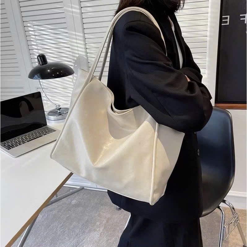  Túi tote da công sở form lớn đựng vừa laptop - A161 - KEM - (0) (30x44cm) 