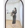 Đầm len cổ đức dáng dài ôm body trẻ trung - XÁM - G65 ( dài 126cm )