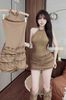 A29 Đầm body yếm không tay đan dây đính đá tôn dáng - Z260 (EO S<68, M<72, L<76 , chiều dài 70cm )