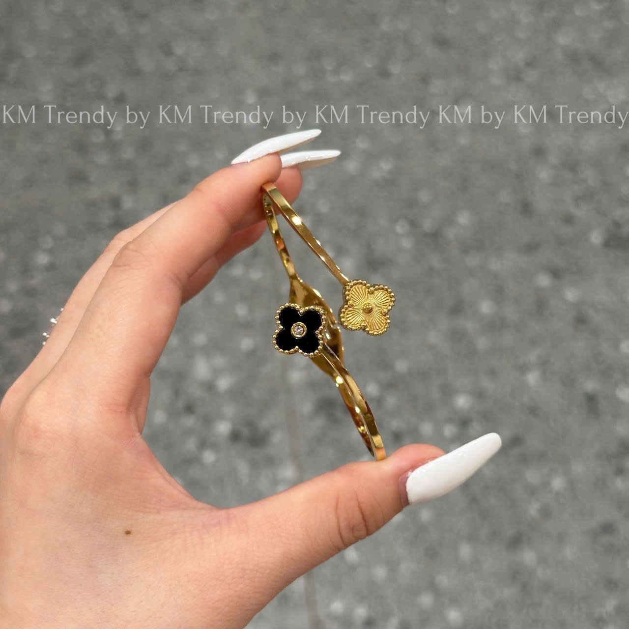  VÒNG LẮC TAY 2 CỎ 4 LÁ - VÀNG - PK5 