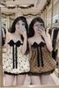 Áo 2 dây chấm bi dáng babydoll kèm nơ mix quần bí - KEM - K139