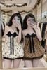 Áo 2 dây chấm bi dáng babydoll kèm nơ mix quần bí - NÂU -  K138