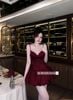  Đầm cúp hai dây đan oze bí bồng - ĐỎ - E141 (EO S<68, M<72, L<76) 