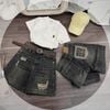 Quần jean ngố thêu chữ MISS - K107 (EO S<68, M<72, L<76)