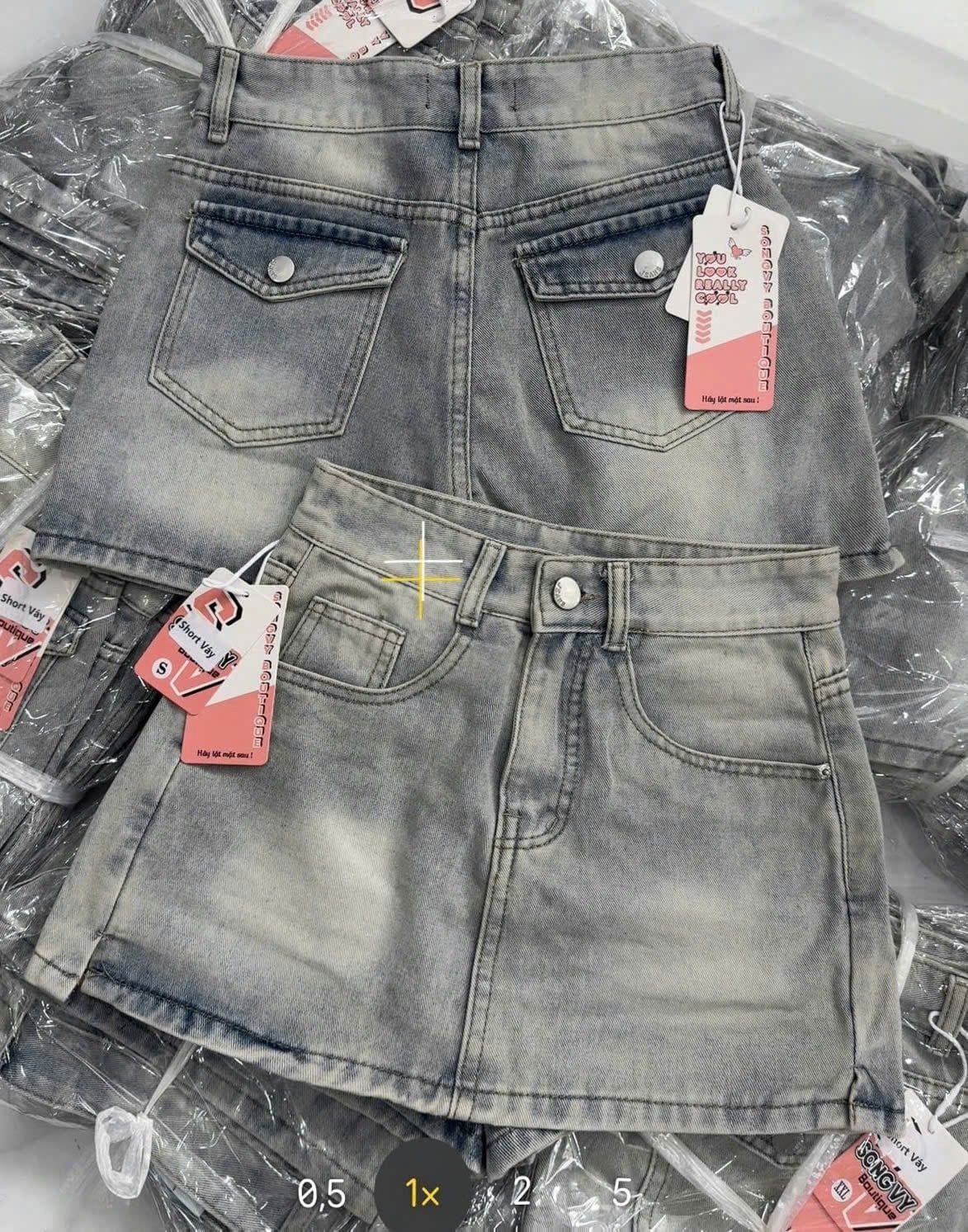  Chân váy jean dáng A form BASIC - V49 (EO S<66, M<70, L<74, XL<78, XXL<82) 