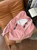  Áo khoác nỉ Hoodie Zip form rộng sọc tay full hoạ tiết lưng HỒNG - E90 