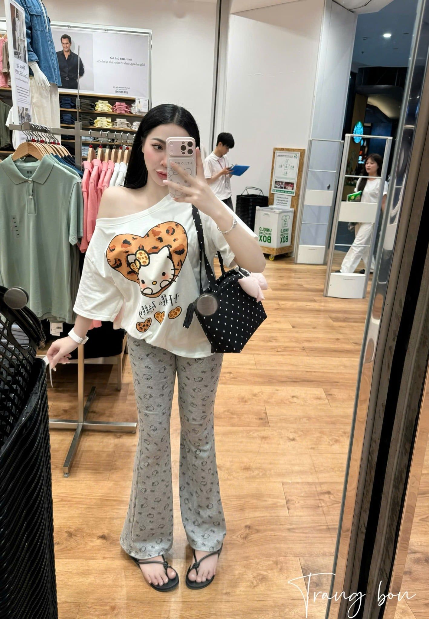  Set áo phông họa tiết mèo kitty phối quần dáng dài - K264 
