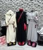Set áo khoác có nón mix quần suông rộng cạp chun - KEM - E140