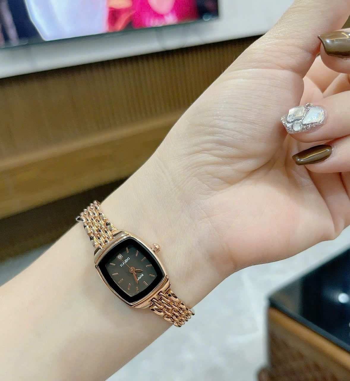  Đồng hồ RADO mặt mini siêu xinh - HỒNG - DH4 ( MÃ 8 ) 