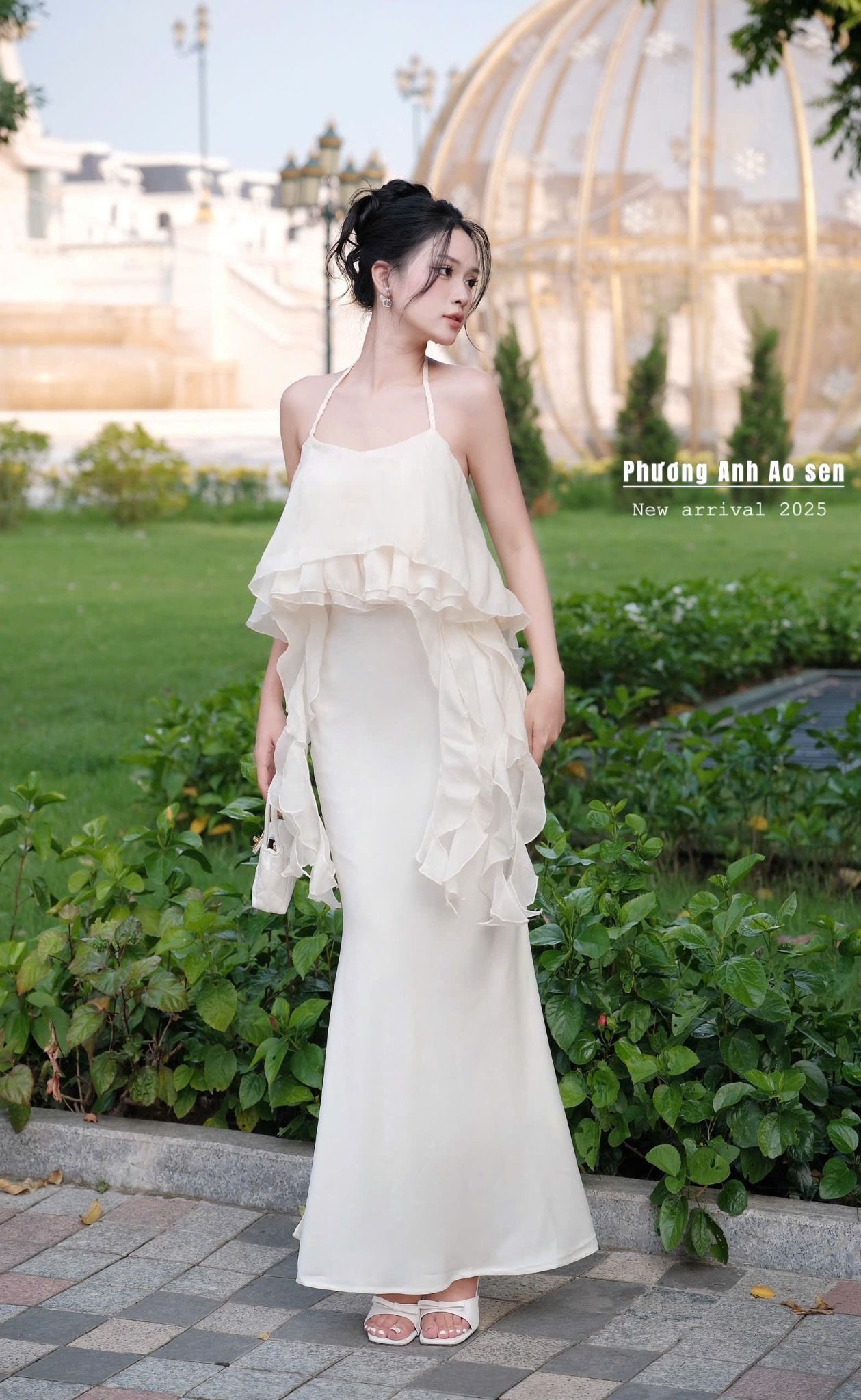  Set áo 2s tua rua mix chân váy đuôi cá dài tôn dáng - KEM - A87 (eo S<68, M<72)(0) 